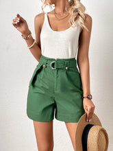 Frenchy High Waist Belted Wide Leg Shorts